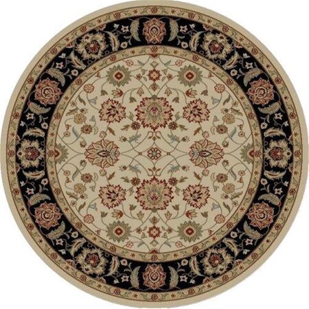 Perfectpillows Ankara Zeigler - Ivory - 5 ft. 3 in. Round PE3362582